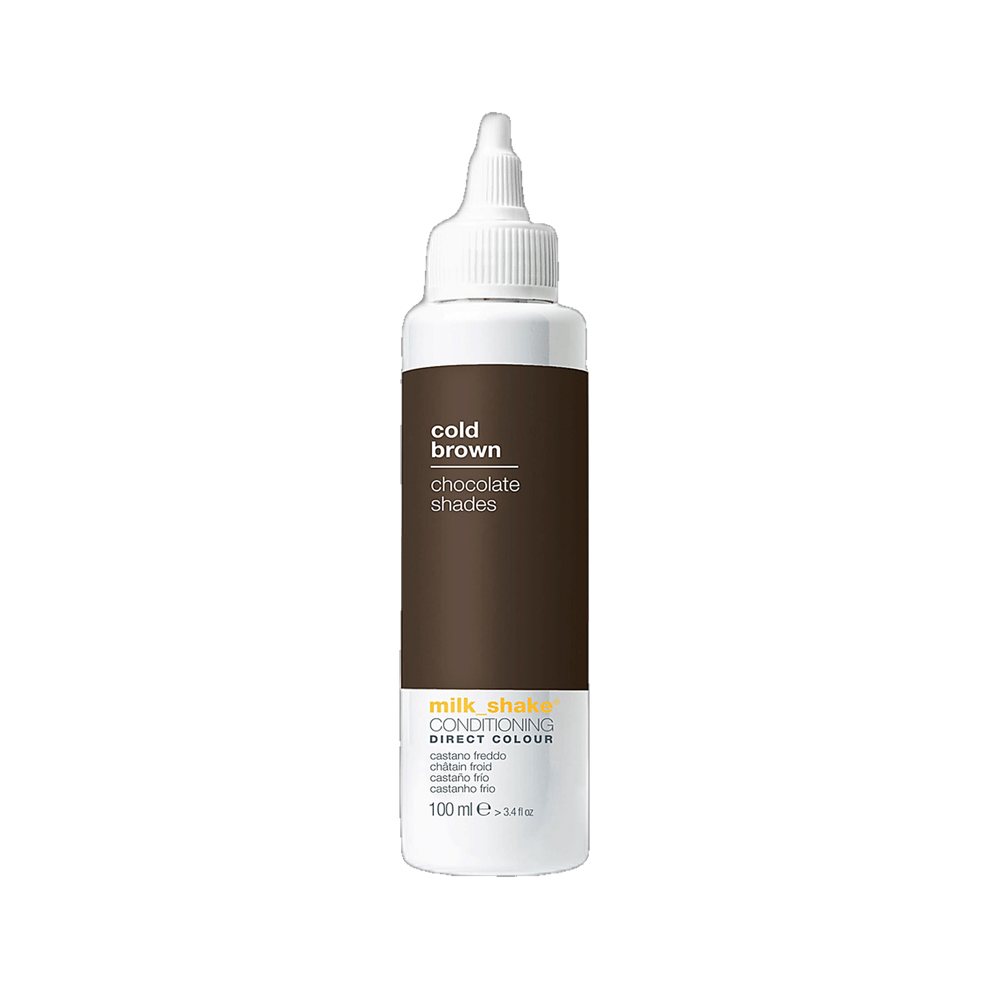 Milkshake Direct Colour Castano Freddo cold brown 100ml on transparent background