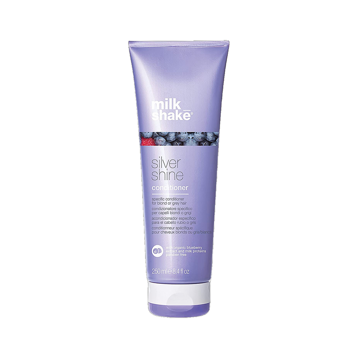 Milkshake Silver Shine Conditioner 250ml toning conditioner for blondes on transparent background
