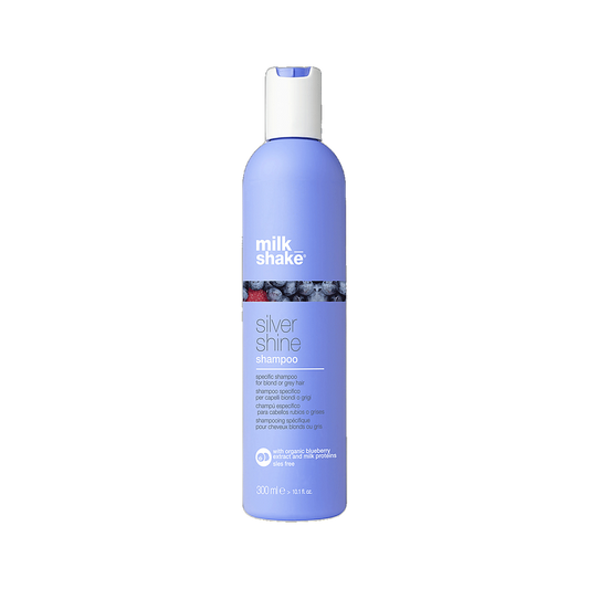 Milkshake Silver Shine Shampoo 300ml anti-yellow toning shampoo on transparent background