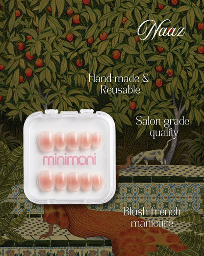 Minimani Naaz press-on nails set, Korean blush nails