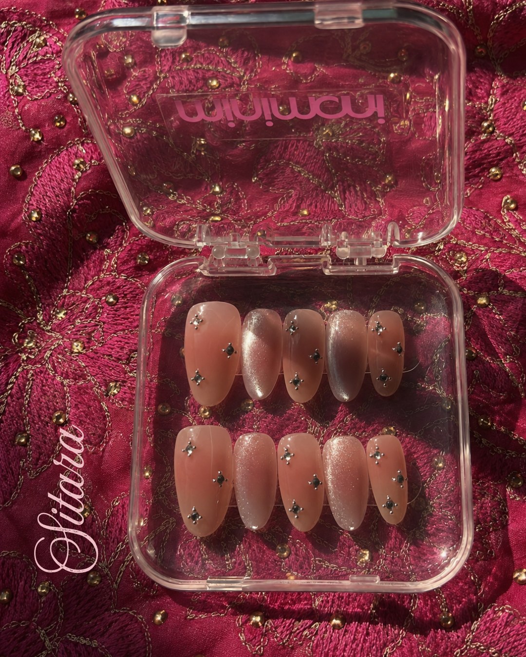 Minimani Sitara press-on nails open box contents