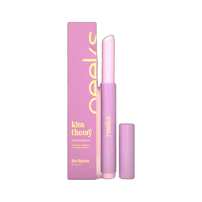 Neeks Kiss Theory Bare Reaction moisturising lip tint with box on transparent background