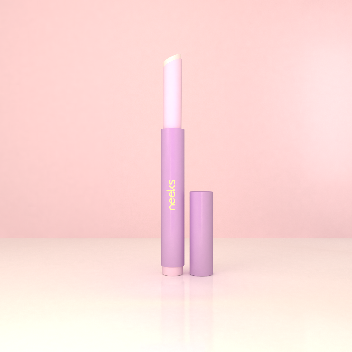 Neeks Kiss Theory Bare Reaction lip tint stick open showing sheer pink bullet