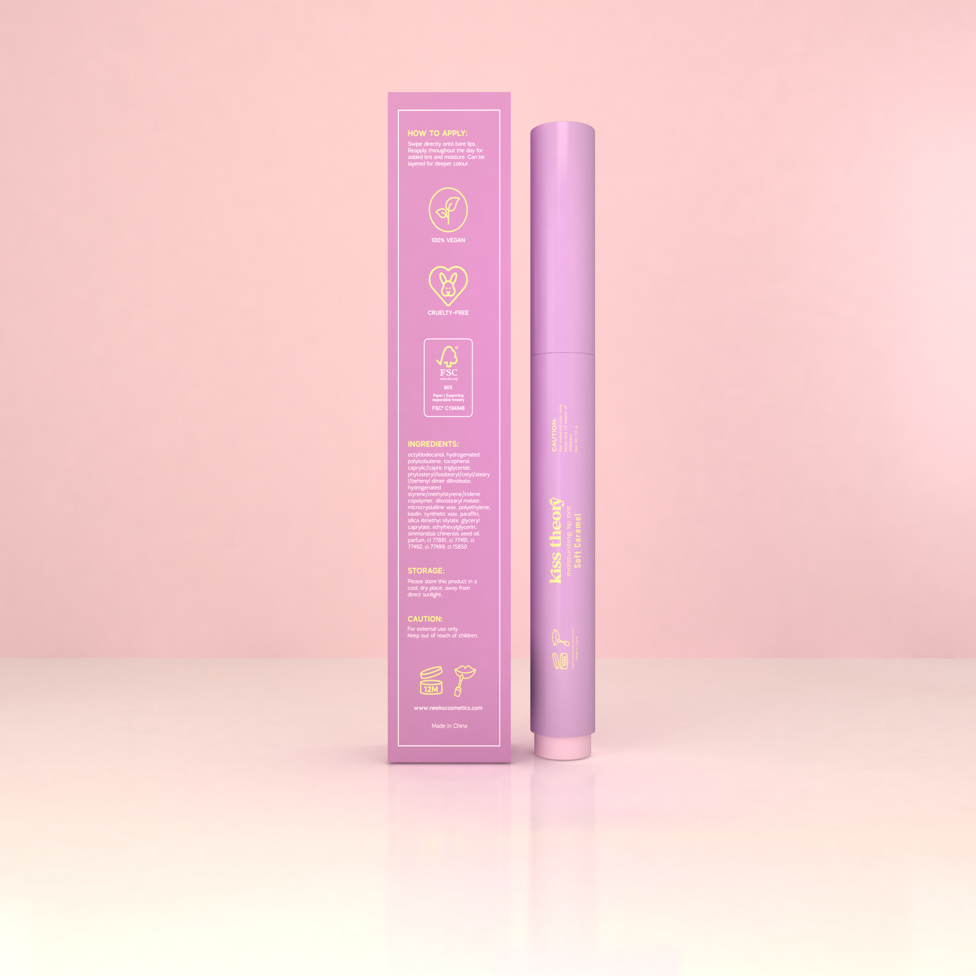 Neeks Kiss Theory Soft Caramel packaging back with ingredients
