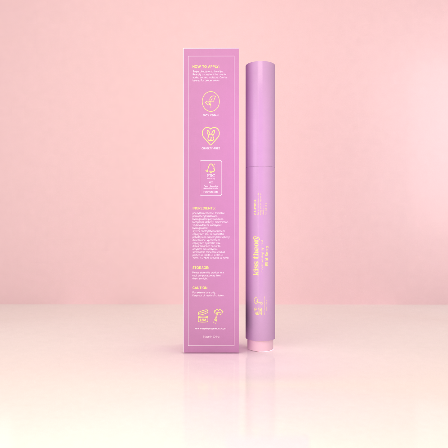 Neeks Kiss Theory Wild Berry packaging back with ingredients