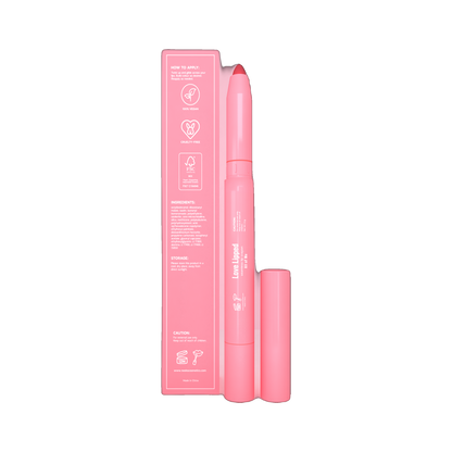 Neeks Love Lipped Untamed Bloom seamless lip crayon open with box on transparent background