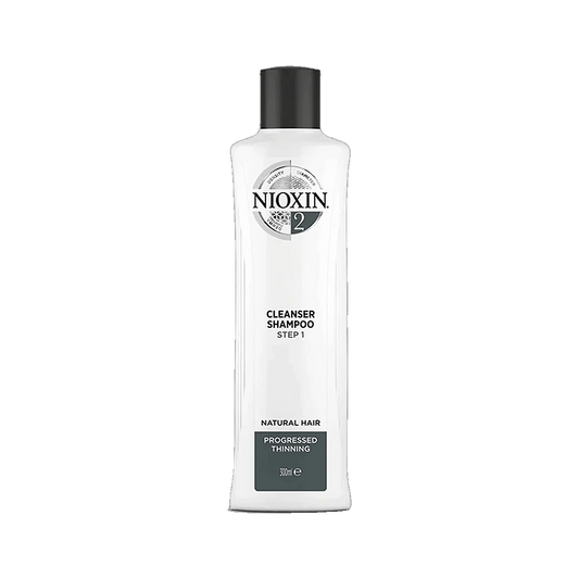 Nioxin System 2 cleanser shampoo 300ml for natural hair with progressed thinning on transparent background