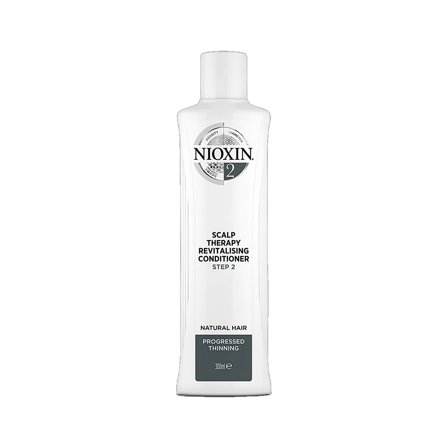 Nioxin System 2 scalp therapy revitalising conditioner 300ml for progressed thinning on transparent background