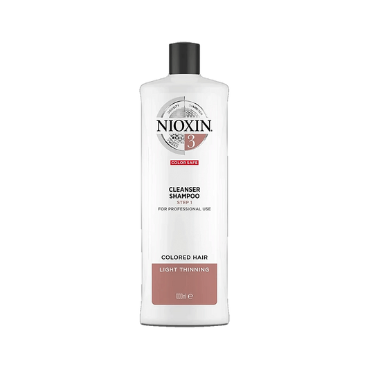 Nioxin System 3 cleanser shampoo 1L salon size colour safe on transparent background