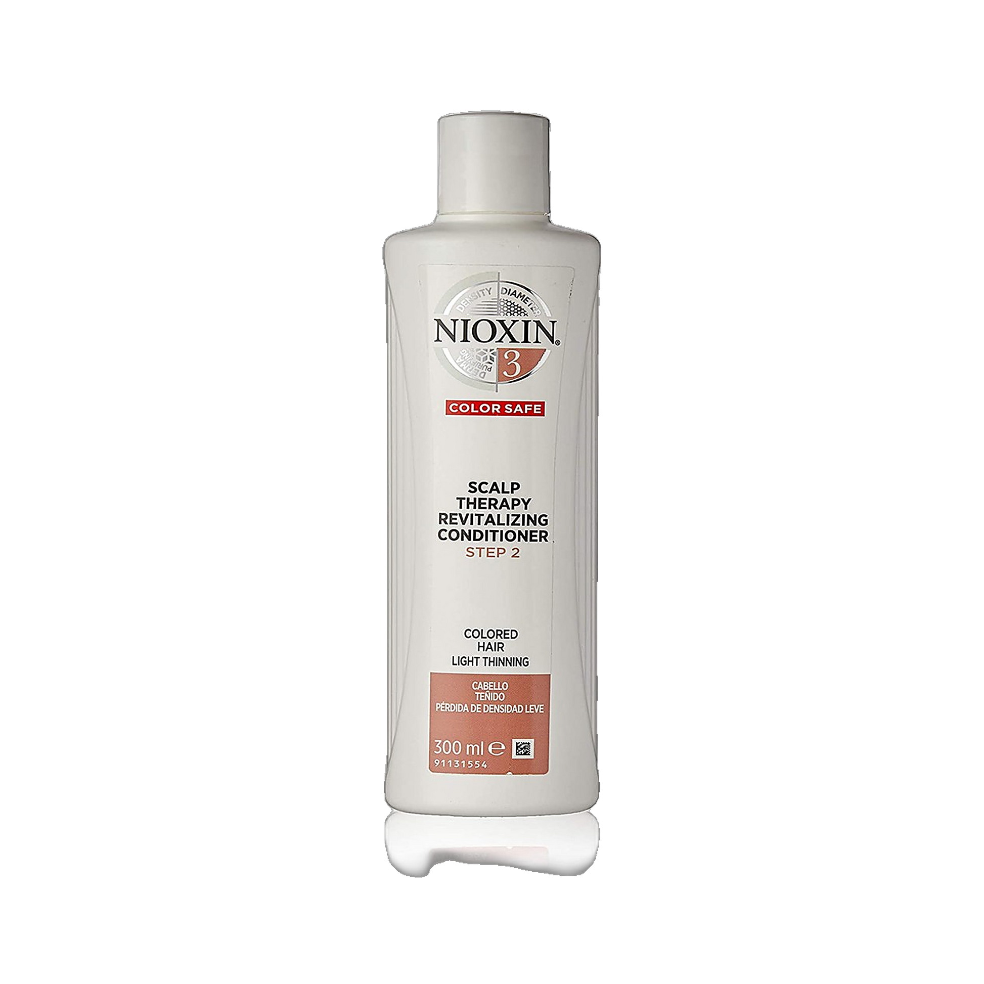 Nioxin System 3 scalp therapy revitalising conditioner 300ml colour safe on transparent background