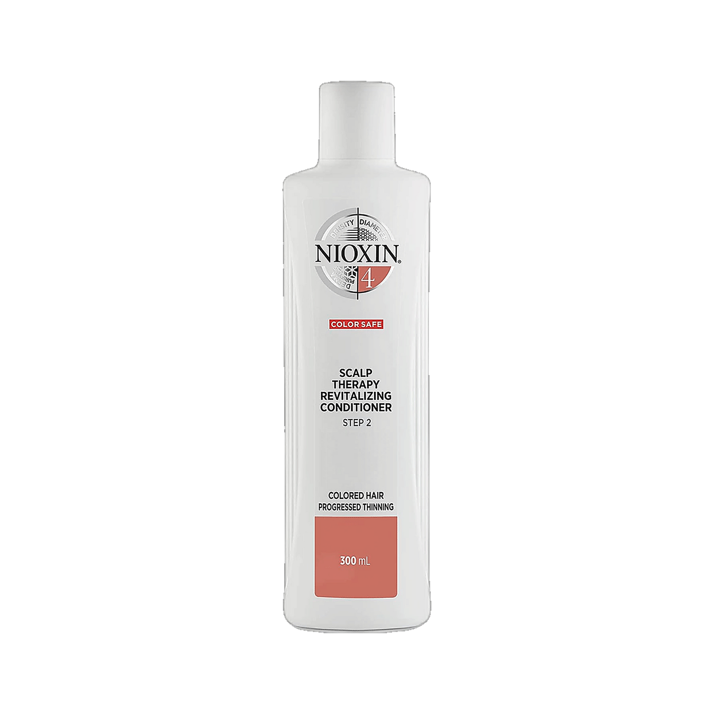Nioxin System 4 scalp therapy revitalising conditioner 300ml colour safe on transparent background