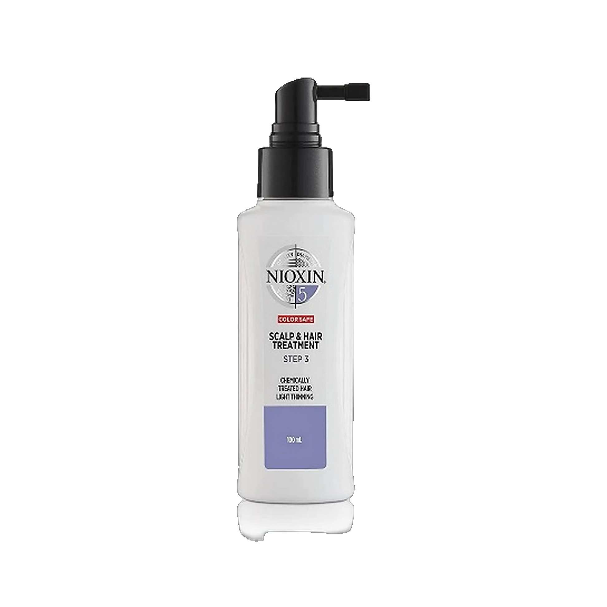 Nioxin System 5 scalp and hair treatment 100ml leave-in for chemically treated hair on transparent background