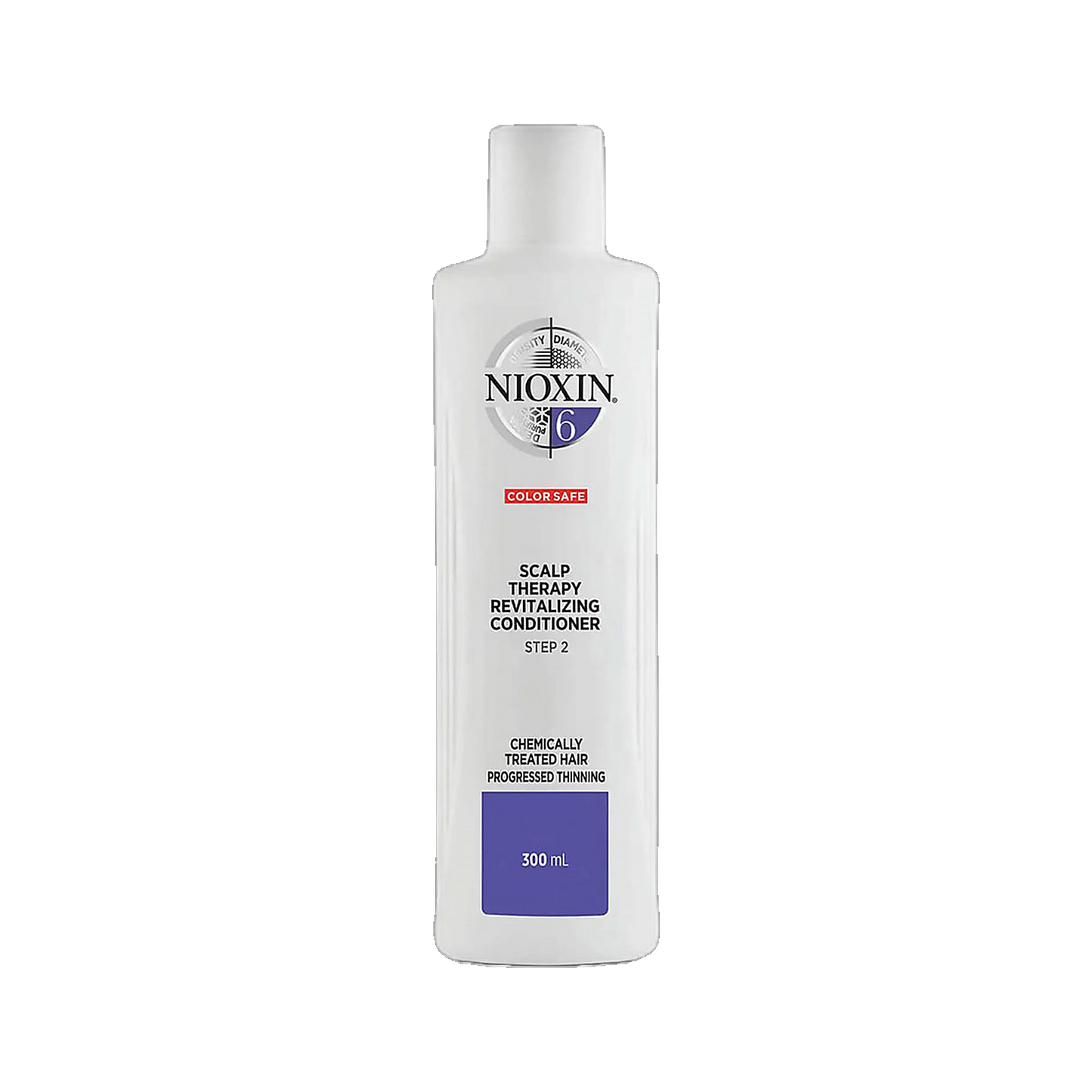 Nioxin System 6 scalp therapy revitalising conditioner 300ml for progressed thinning on transparent background