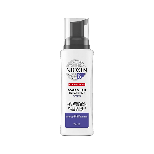 Nioxin System 6 scalp and hair treatment 100ml leave-in for progressed thinning on transparent background