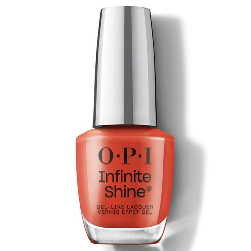 OPI Infinite Shine Knock 'Em Red (Silk) long-wear nail polish 15ml bottle