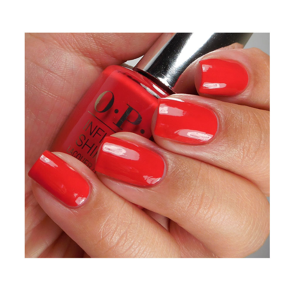 OPI Infinite Shine Unequivocally Crimson long-wear nail polish 15ml bottle