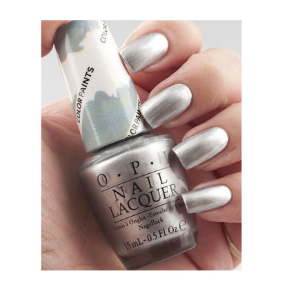 OPI Nail Lacquer Silver Canvas classic nail polish 15ml bottle