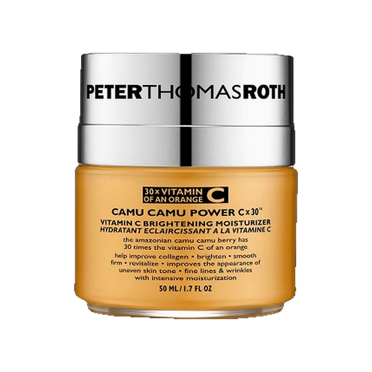 Peter Thomas Roth Camu Camu Power V-C Brightening Moisturizer jar on white background