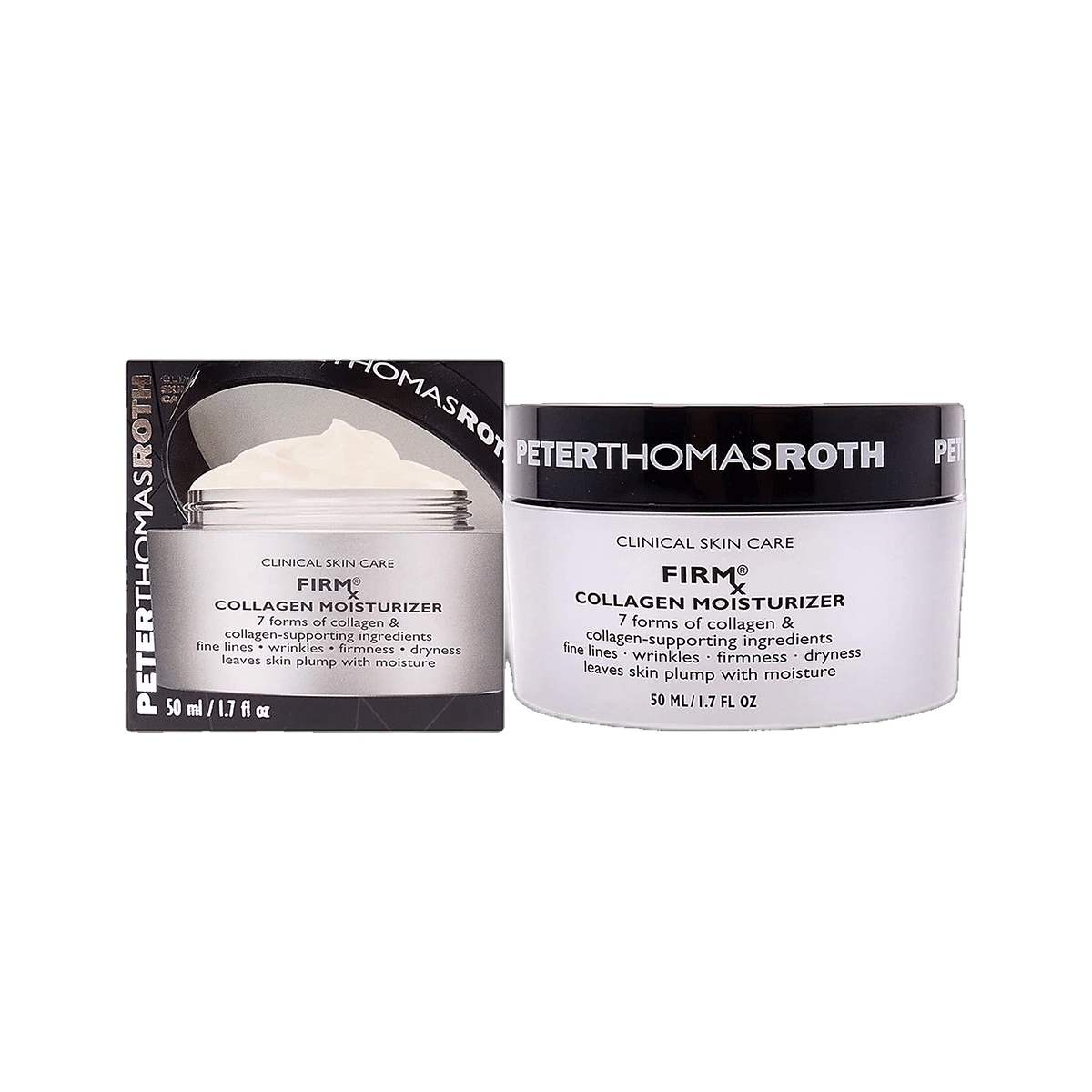 Peter Thomas Roth FirmX Collagen Moisturizer jar on transparent background