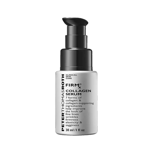 Peter Thomas Roth FirmX Collagen Serum pump bottle on transparent background