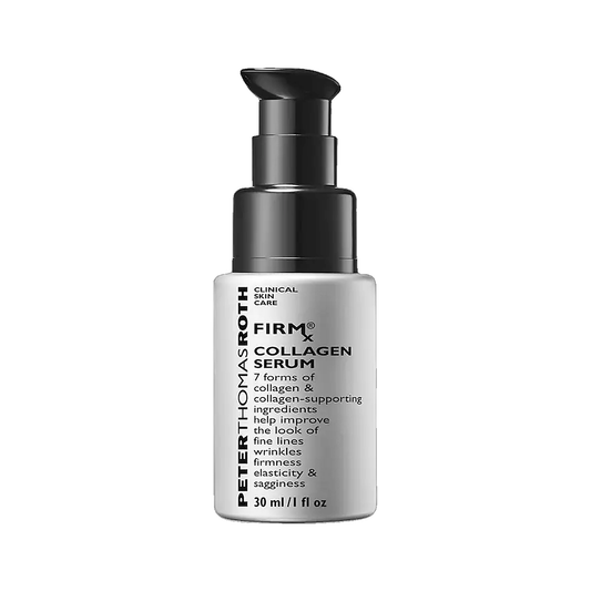 Peter Thomas Roth FirmX Collagen Serum pump bottle on white background