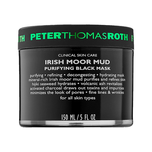 Peter Thomas Roth Irish Moor Mud Purifying Black Mask jar on transparent background