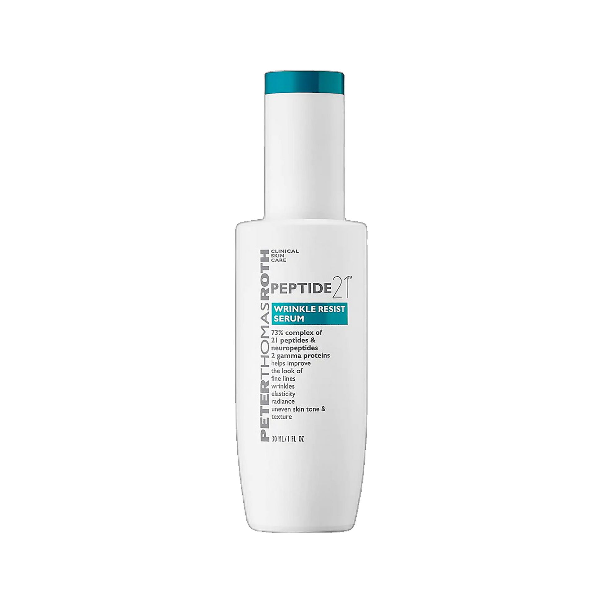 Peter Thomas Roth Peptide-21 Wrinkle Resist Serum bottle on transparent background