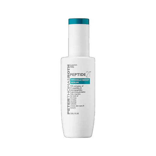 Peter Thomas Roth Peptide-21 Wrinkle Resist Serum bottle on white background