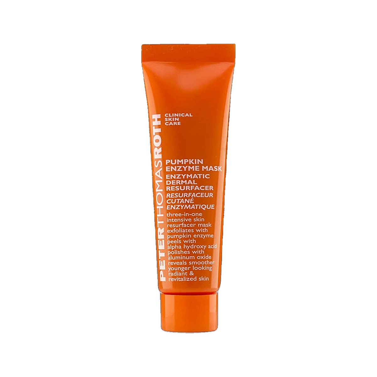 Peter Thomas Roth Pumpkin Enzyme Mask travel size tube on transparent background