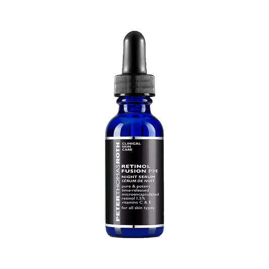 Peter Thomas Roth Retinol Fusion PM Night Serum bottle on white background