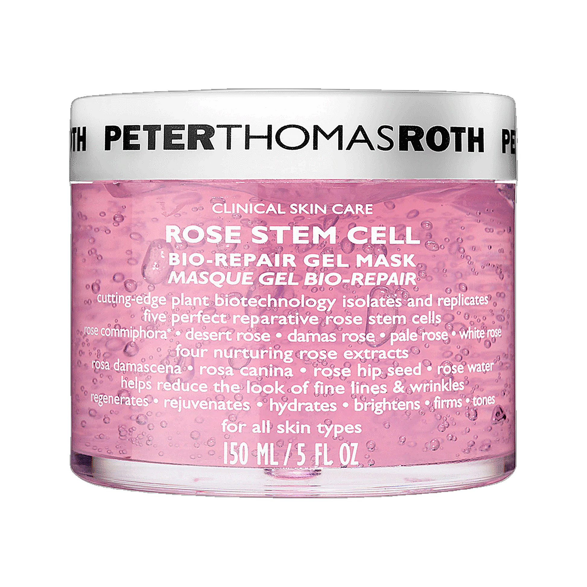 Peter Thomas Roth Rose Stem Cell Bio-Repair Gel Mask jar on transparent background