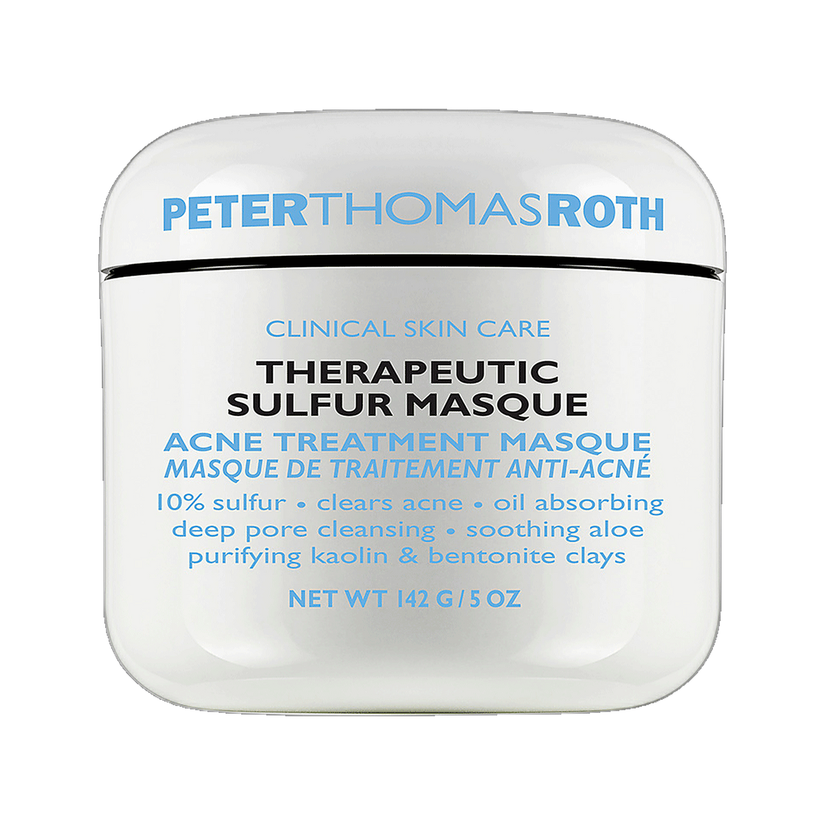 Peter Thomas Roth Therapeutic Sulfur Mask jar on transparent background