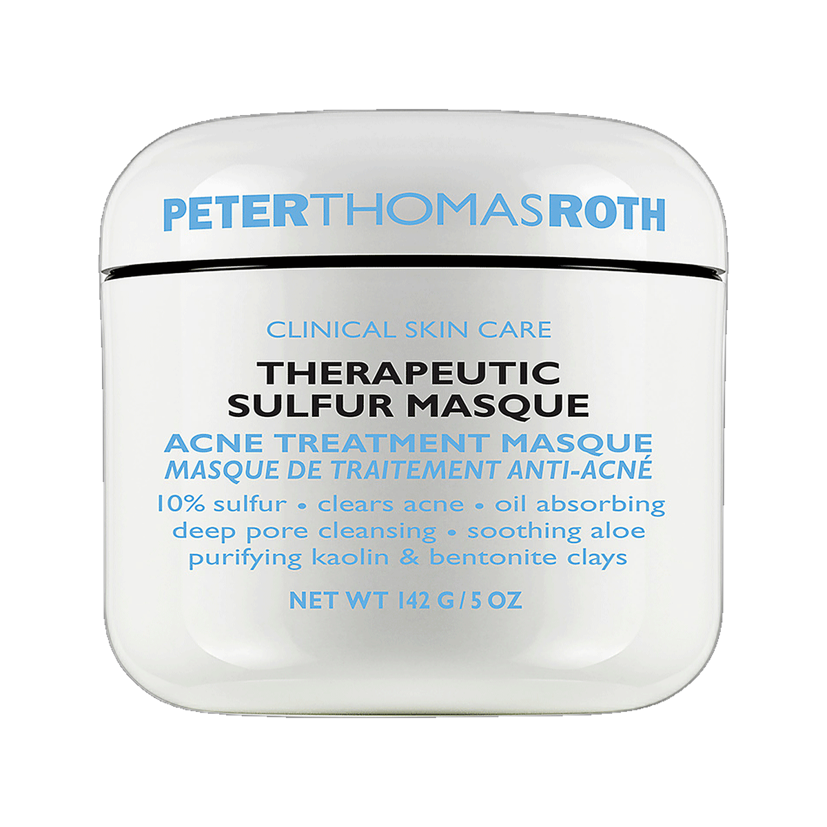 Peter Thomas Roth Therapeutic Sulfur Mask jar on white background