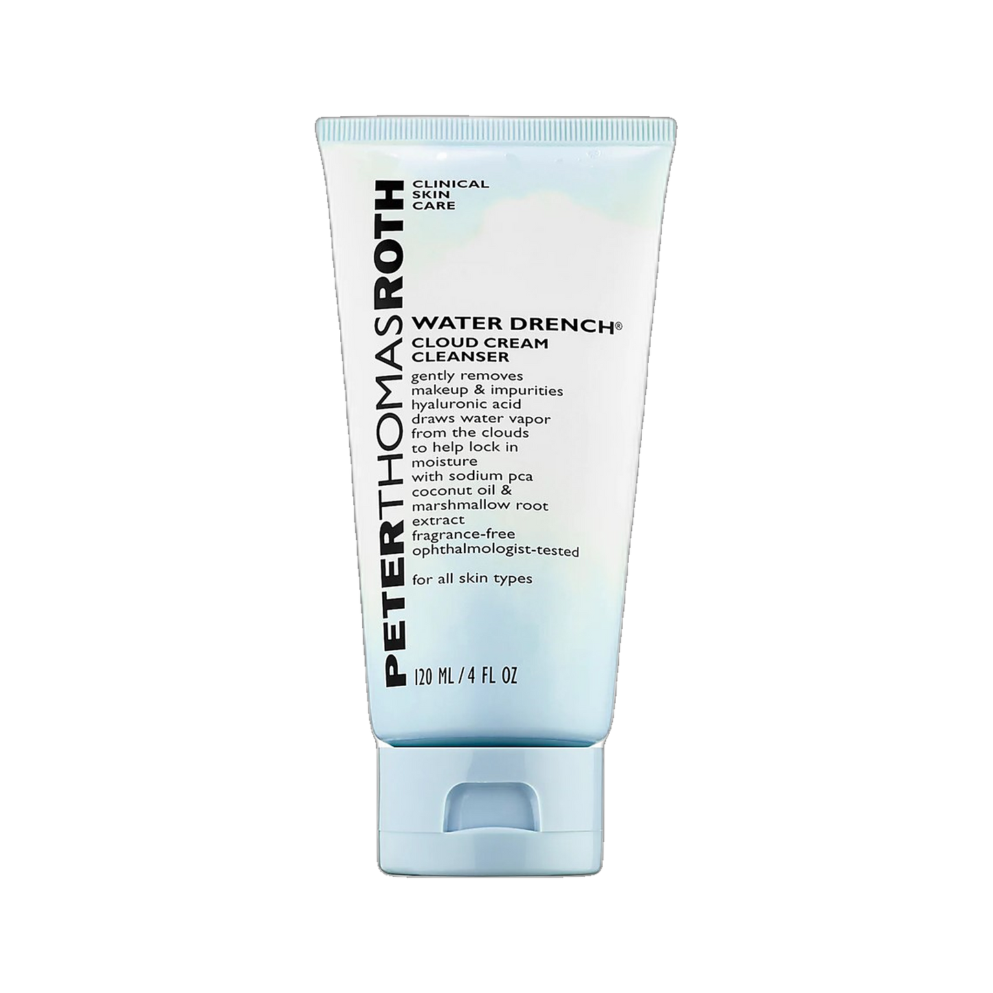 Peter Thomas Roth Water Drench Cloud Cream Cleanser tube on transparent background