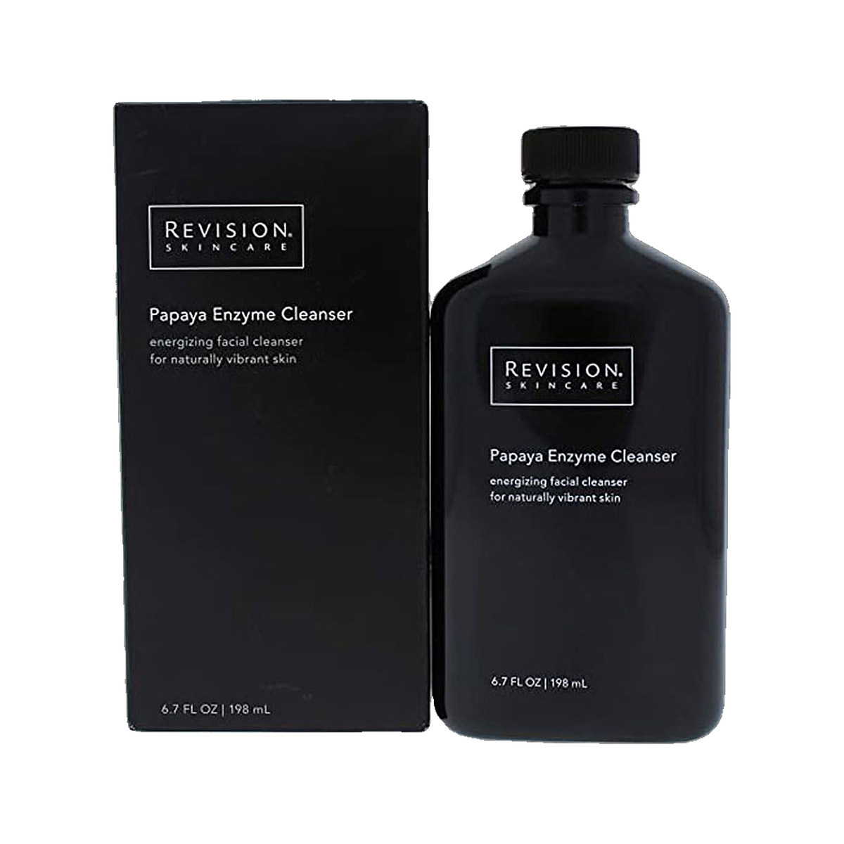 Revision Skincare Papaya Enzyme Cleanser 198ml bottle with box on white background