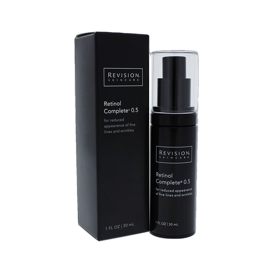 Revision Skincare Retinol Complete 0.5 pump bottle with box on white background
