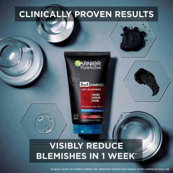 Garnier Pure Active 3in1 Charcoal Wash (150ml)